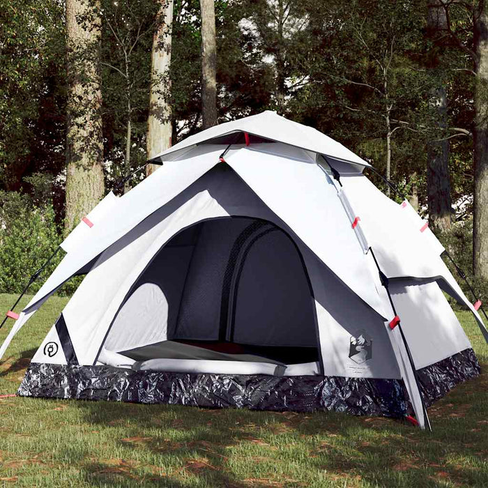 Cort de camping 3 persoane, alb opac, setare rapidă, țesătură - WALTI WALTI
