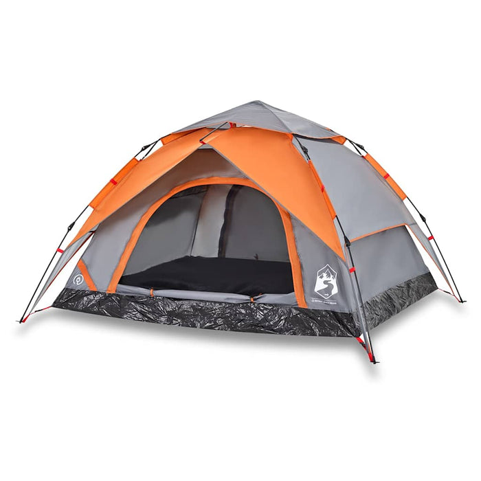 Cort camping cupolă 4 persoane, gri/portocaliu, setare rapidă - WALTI WALTI