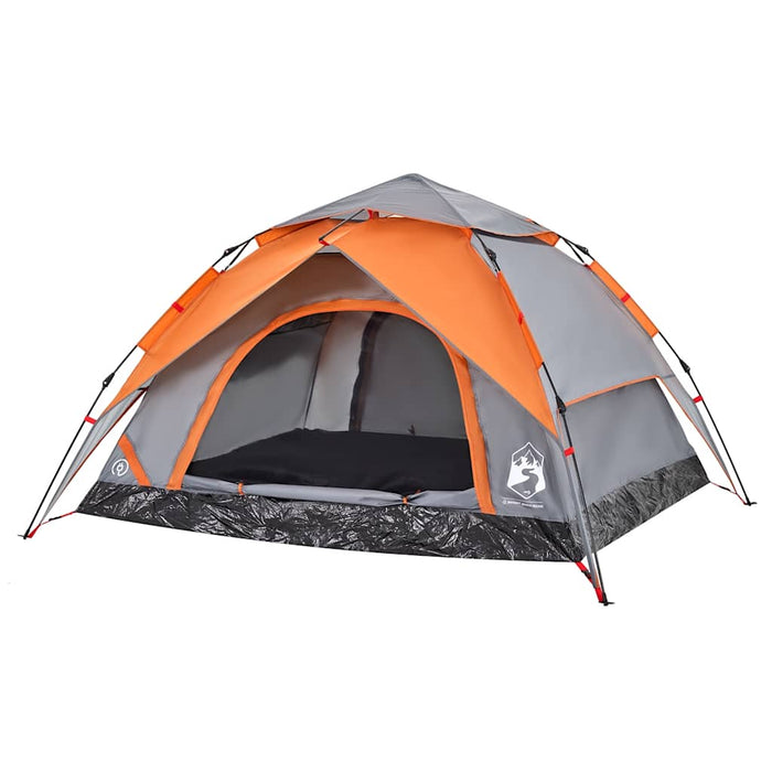 Cort camping cupolă 4 persoane, gri/portocaliu, setare rapidă - WALTI WALTI