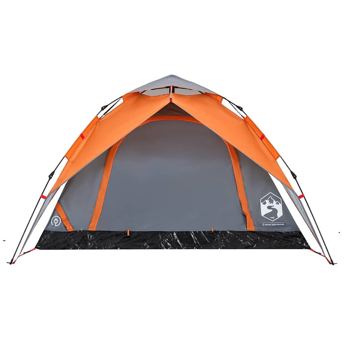 Cort camping cupolă 4 persoane, gri/portocaliu, setare rapidă - WALTI WALTI