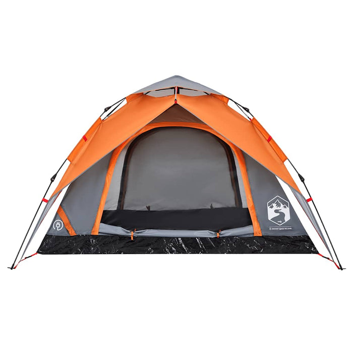 Cort camping cupolă 4 persoane, gri/portocaliu, setare rapidă - WALTI WALTI
