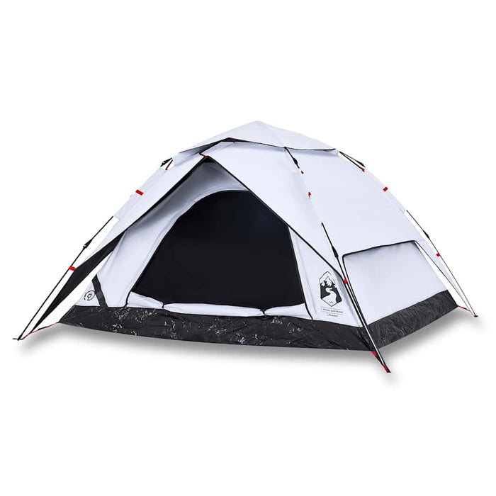 Cort de camping 4 persoane, alb opac, setare rapidă, țesătură - WALTI WALTI