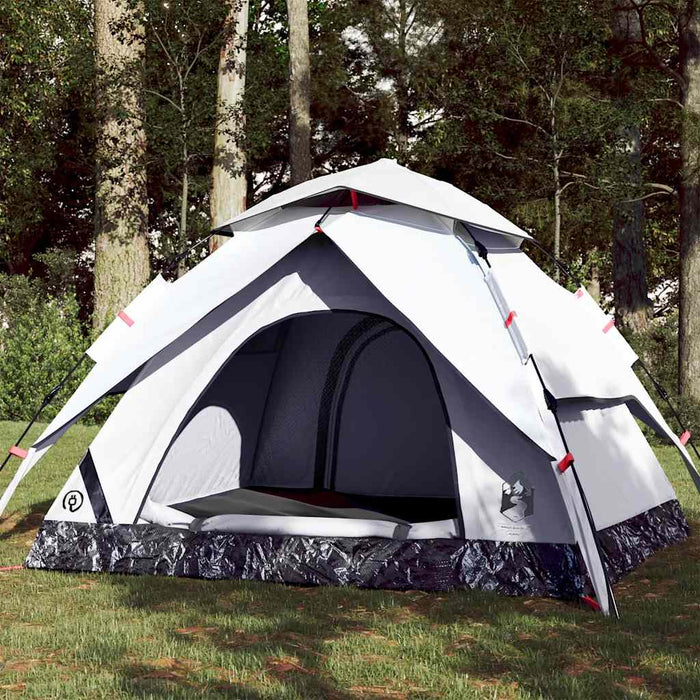 Cort de camping 4 persoane, alb opac, setare rapidă, țesătură - WALTI WALTI