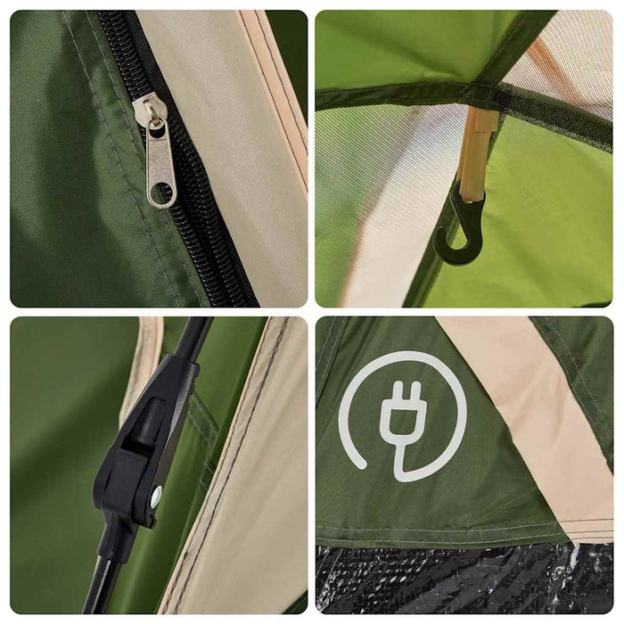 Cort de camping cupolă 5 persoane, setare rapidă, verde - WALTI WALTI