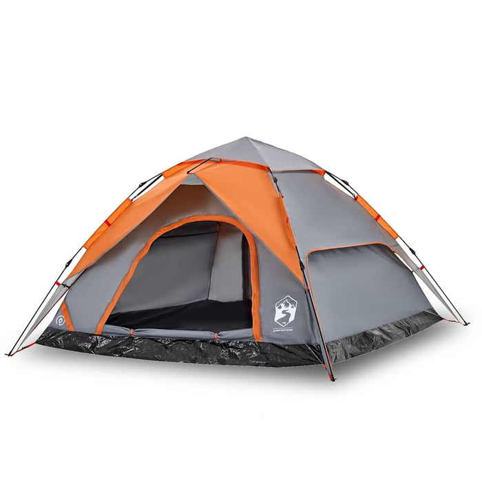 Cort camping cupolă 5 persoane, gri/portocaliu, setare rapidă - WALTI WALTI