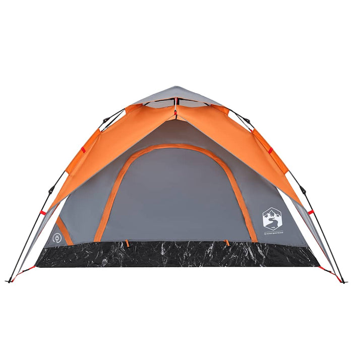Cort camping cupolă 5 persoane, gri/portocaliu, setare rapidă - WALTI WALTI