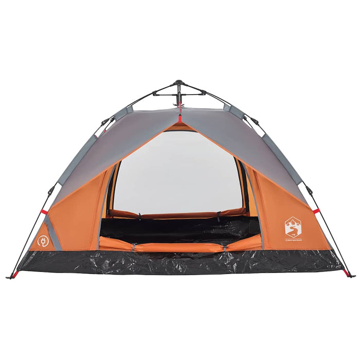 Cort camping cupolă 2 persoane, gri/portocaliu, setare rapidă - WALTI WALTI