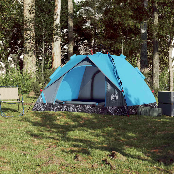 Cort de camping cupolă 3 persoane, setare rapidă, albastru - WALTI WALTI