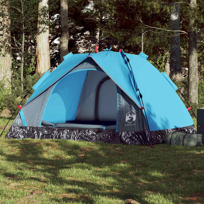 Cort de camping cupolă 3 persoane, setare rapidă, albastru - WALTI WALTI