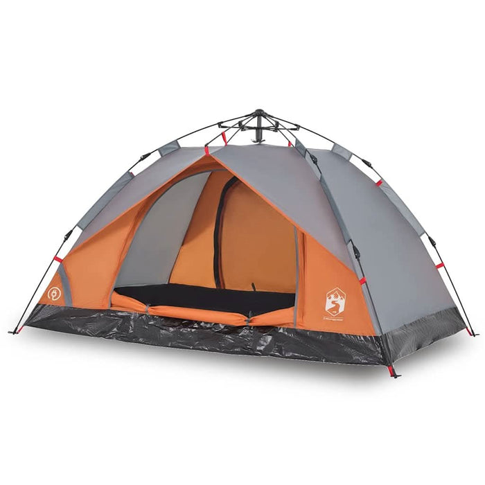 Cort camping cupolă 3 persoane, gri/portocaliu, setare rapidă - WALTI WALTI