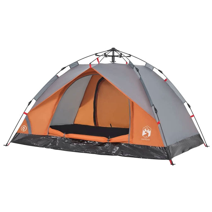 Cort camping cupolă 3 persoane, gri/portocaliu, setare rapidă - WALTI WALTI