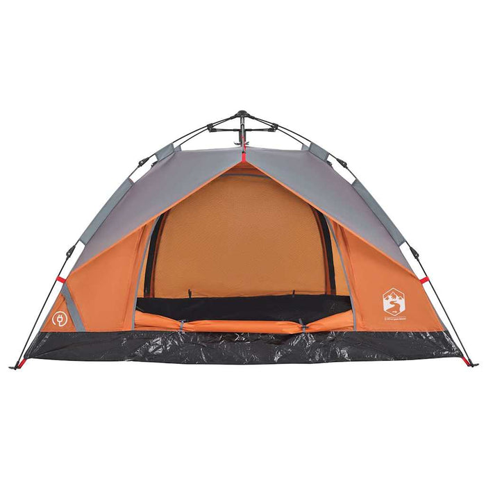 Cort camping cupolă 3 persoane, gri/portocaliu, setare rapidă - WALTI WALTI