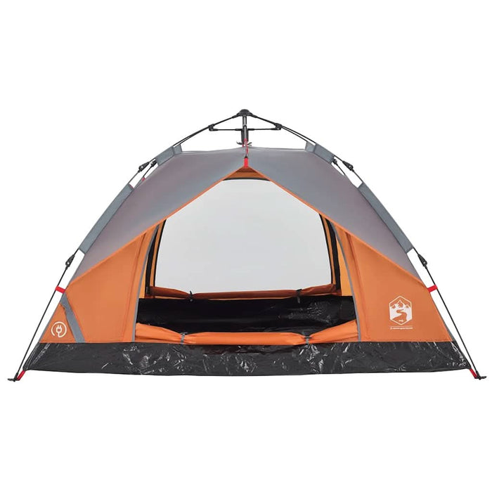 Cort camping cupolă 3 persoane, gri/portocaliu, setare rapidă - WALTI WALTI
