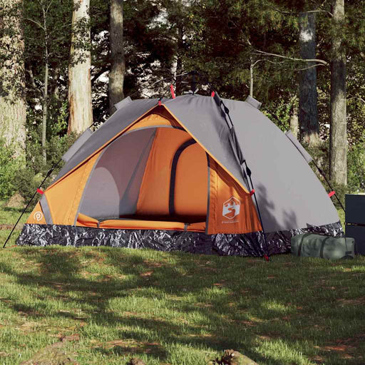 Cort camping cupolă 3 persoane, gri/portocaliu, setare rapidă - WALTI WALTI