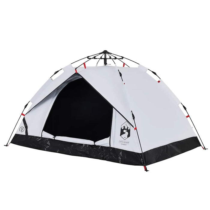 Cort de camping 3 persoane, alb opac, setare rapidă, țesătură WALTI