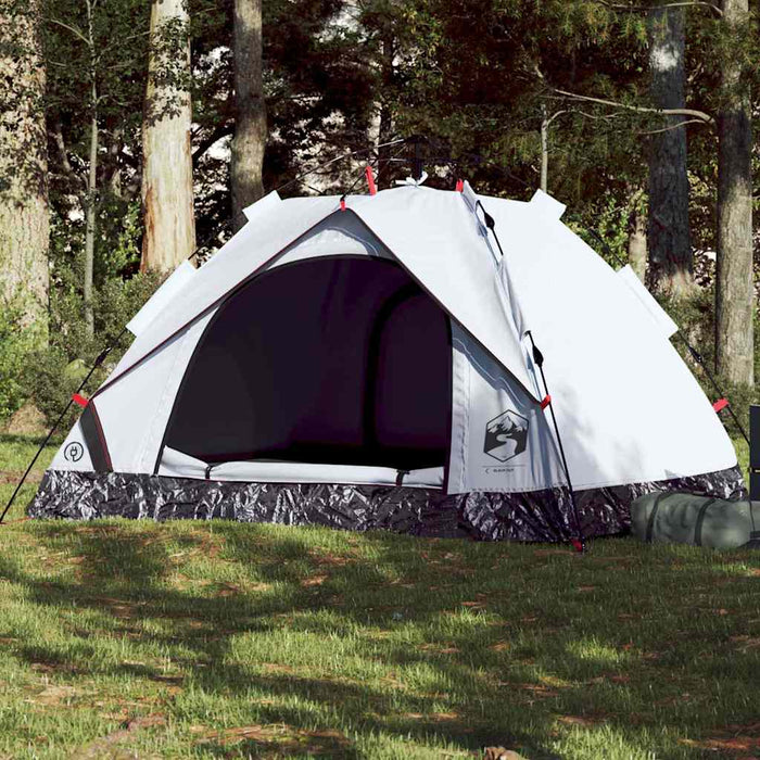 Cort de camping 3 persoane, alb opac, setare rapidă, țesătură WALTI