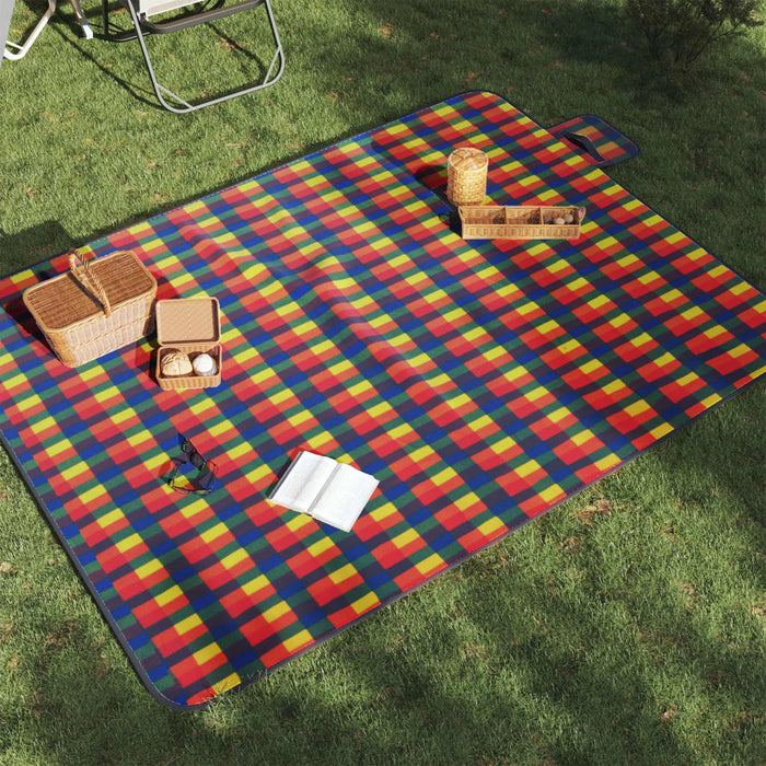 Pătură picnic pliabilă, carouri multicolor, 200x150 cm catifea - WALTI WALTI