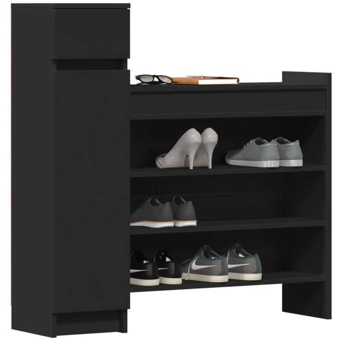 Pantofar, negru, 100,5x28x100 cm, lemn prelucrat - WALTI WALTI