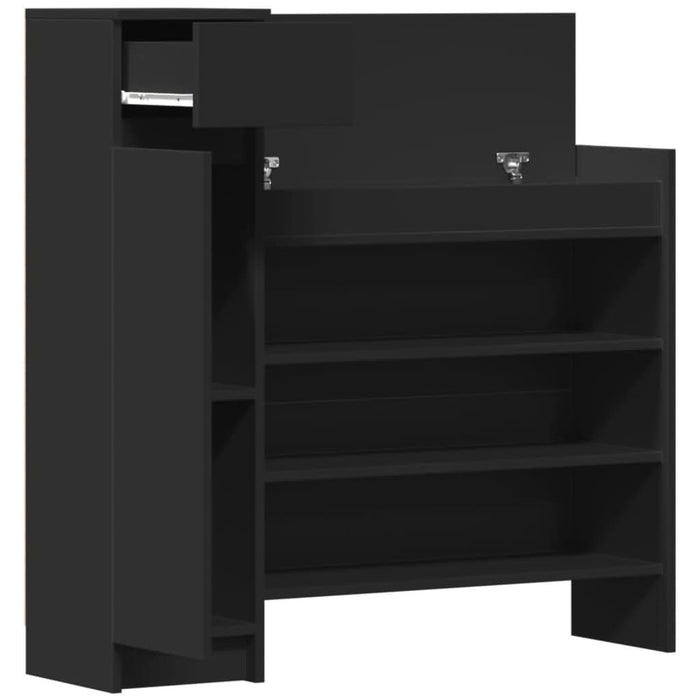 Pantofar, negru, 100,5x28x100 cm, lemn prelucrat - WALTI WALTI
