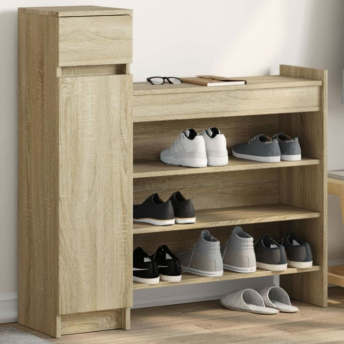 Dulap de pantofi stejar Sonoma 100,5x28x100 cm lemn prelucrat - WALTI WALTI