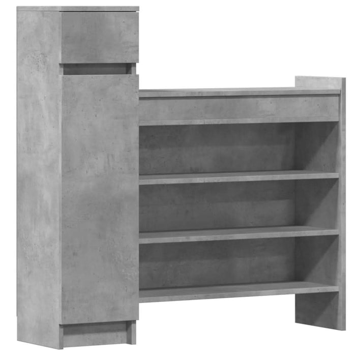 Pantofar, gri beton, 100,5x28x100 cm, lemn prelucrat - WALTI WALTI