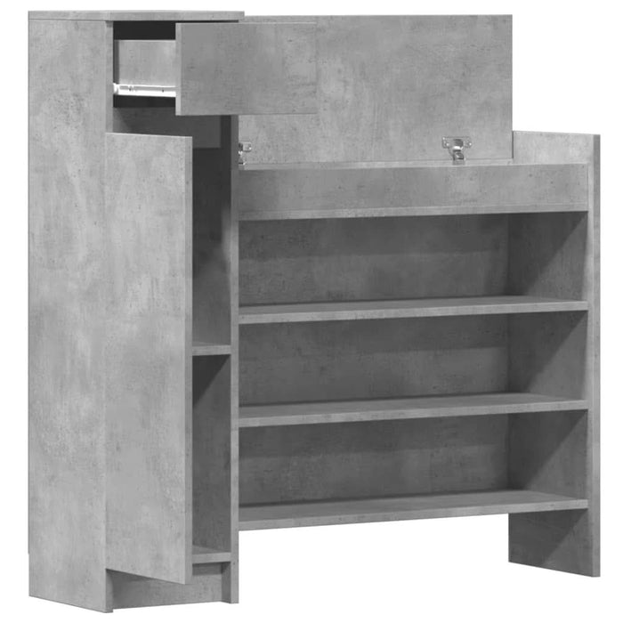 Pantofar, gri beton, 100,5x28x100 cm, lemn prelucrat - WALTI WALTI
