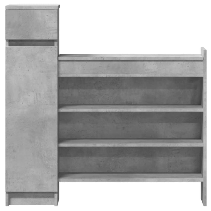 Pantofar, gri beton, 100,5x28x100 cm, lemn prelucrat - WALTI WALTI