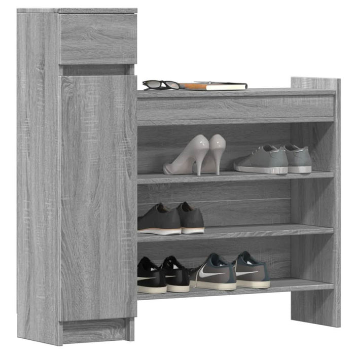 Pantofar, gri sonoma, 100,5x28x100 cm, lemn compozit - WALTI WALTI