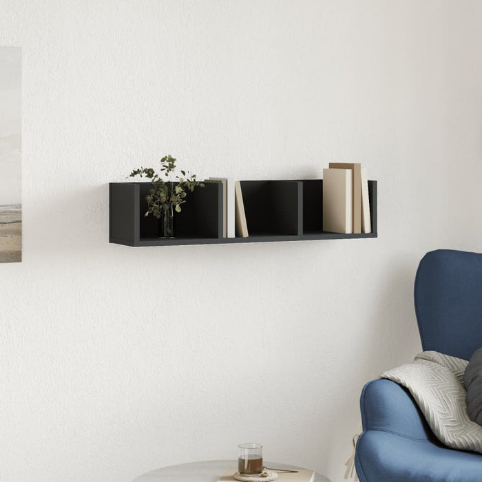 Dulap de perete, negru, 75x18x16,5 cm, lemn compozit WALTI