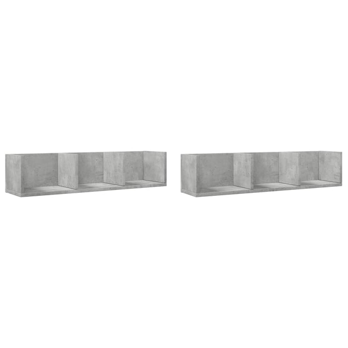 Dulapuri perete, 2 buc., gri beton 75x18x16,5 cm lemn prelucrat - WALTI WALTI