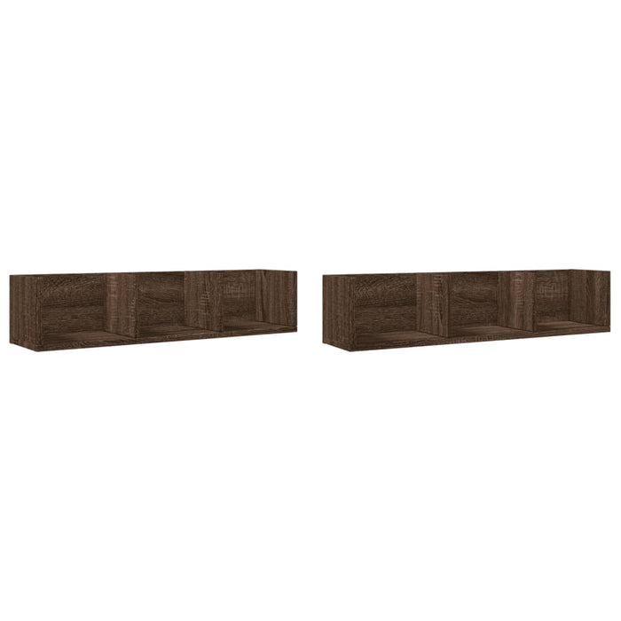 Dulapuri perete 2 buc. stejar maro 75x18x16,5 cm lemn prelucrat - WALTI WALTI