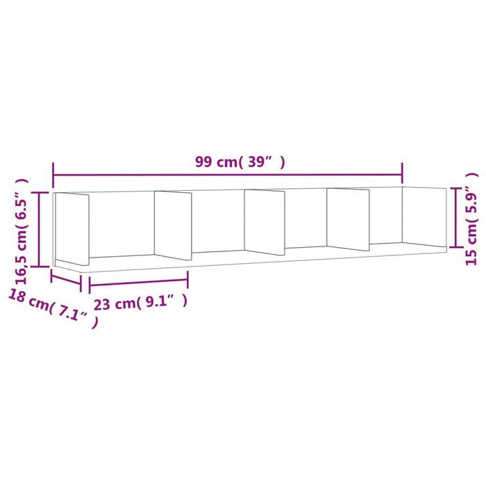 Dulap de perete, alb, 99x18x16,5 cm, lemn prelucrat WALTI