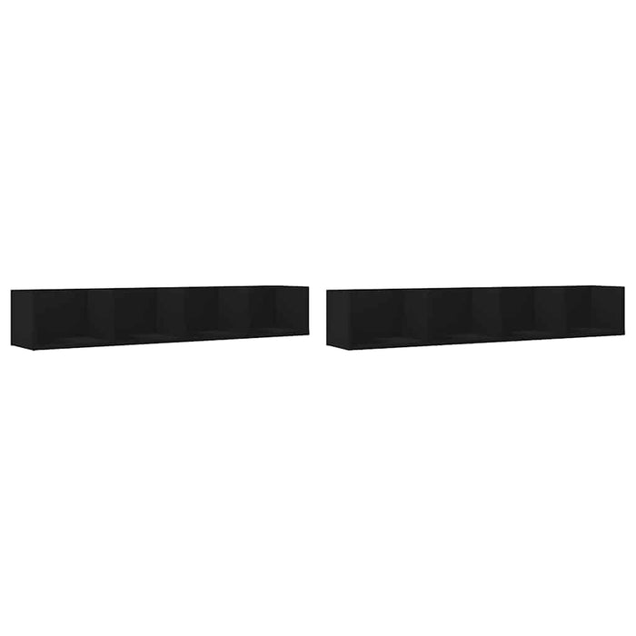 Dulapuri de perete, 2 buc., negru, 99x18x16,5 cm, lemn compozit WALTI