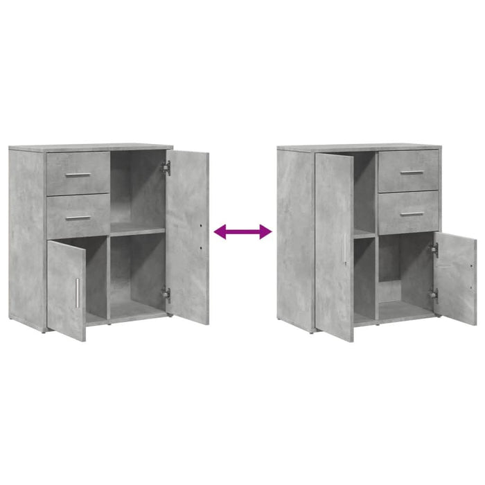 Dulap, gri beton, 60x31x70 cm, lemn prelucrat - WALTI WALTI