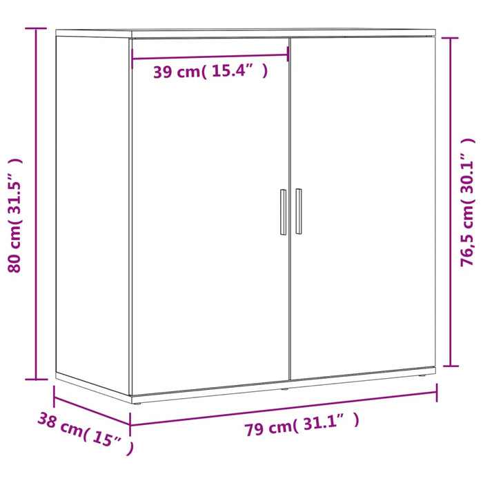 Servantă, gri beton, 79x38x80 cm, lemn compozit WALTI