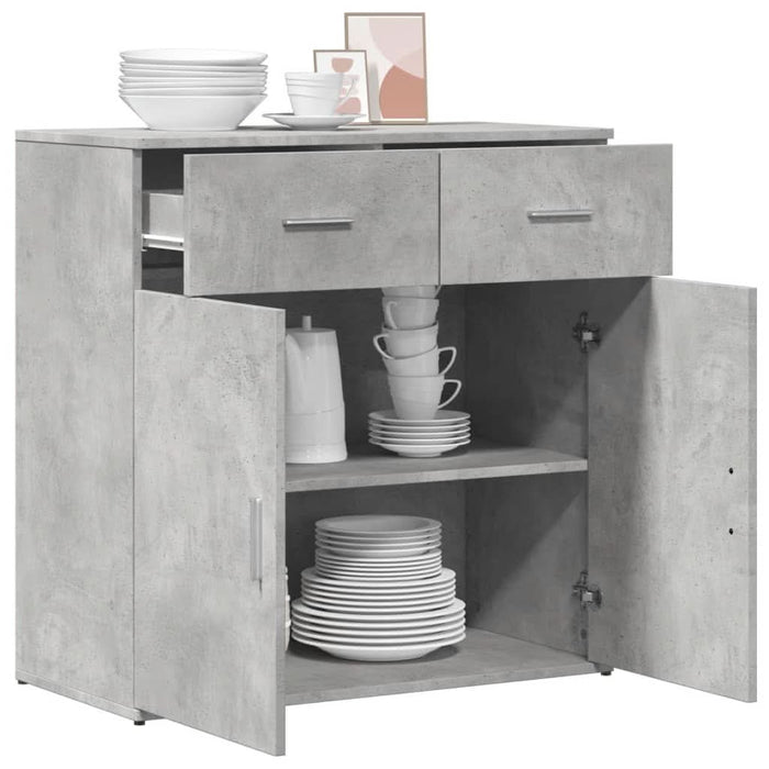 Servantă, gri beton, 79x38x80 cm, lemn compozit - WALTI WALTI