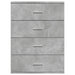 Servantă, gri beton, 60x39x80 cm, lemn compozit - WALTI WALTI