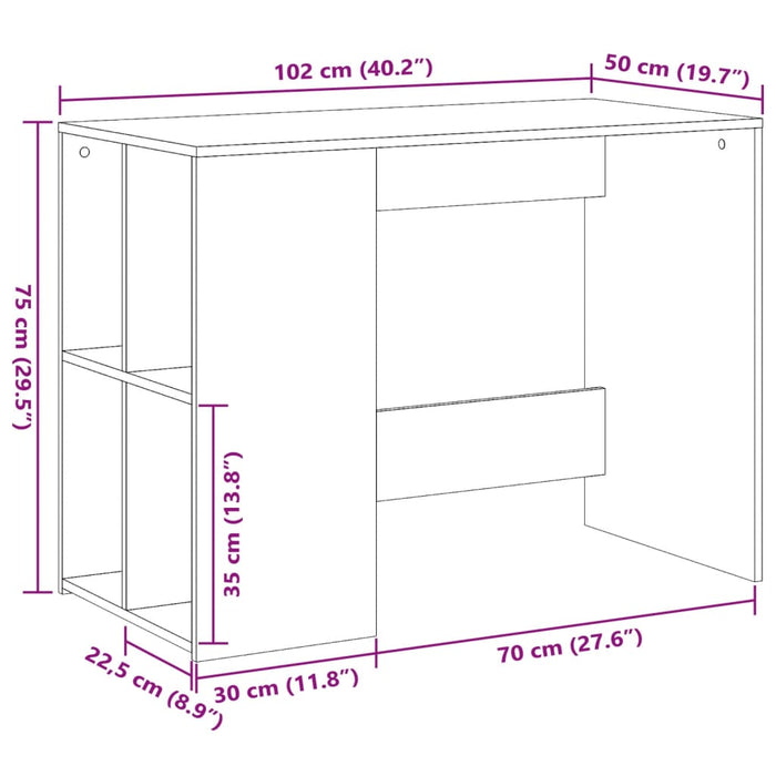 Birou, stejar sonoma, 102x50x75 cm, lemn compozit - WALTI WALTI
