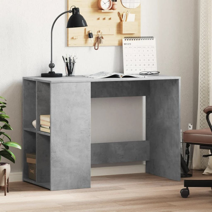 Birou, gri beton, 102x50x75 cm, lemn compozit - WALTI WALTI