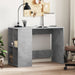 Birou, gri beton, 102x50x75 cm, lemn compozit - WALTI WALTI