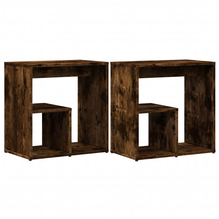 Mese laterale, 2 buc. stejar fumuriu 50x30x50 cm lemn prelucrat - WALTI WALTI
