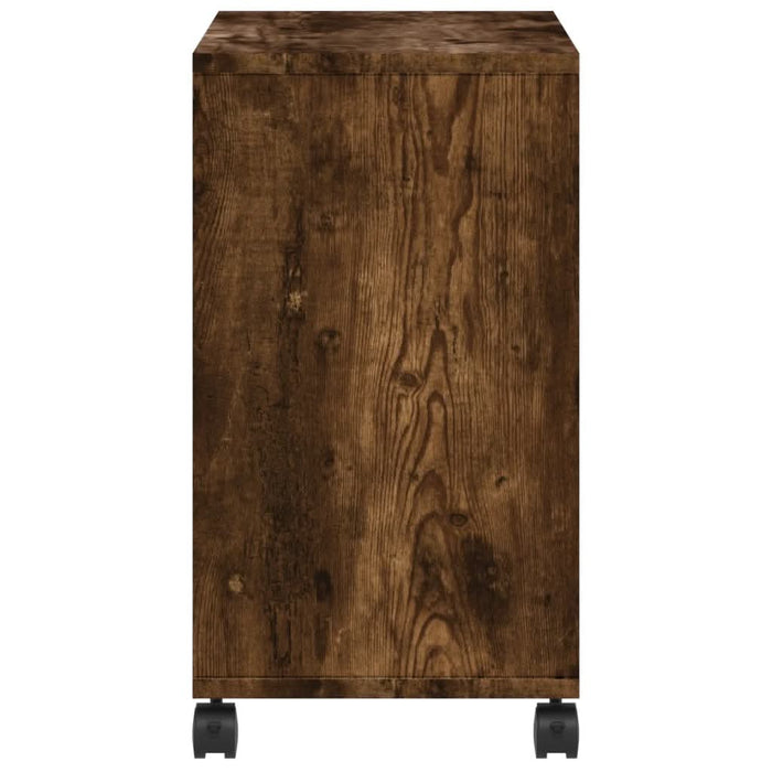 Masă laterală cu roți stejar fumuriu 50x30x55 cm lemn compozit - WALTI WALTI