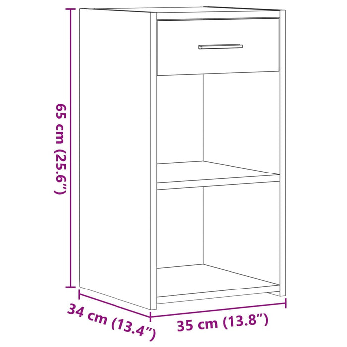 Noptiere, 2 buc., alb, 35x34x65 cm, lemn compozit WALTI