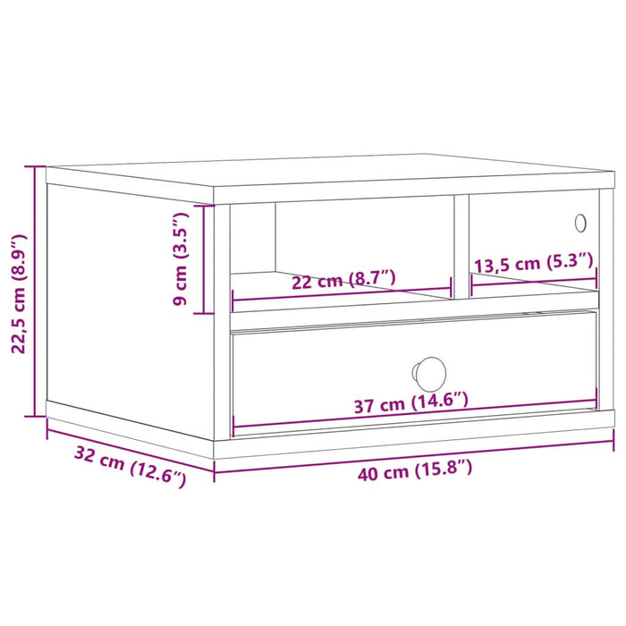 Suport imprimantă, alb, 40x32x22,5 cm, lemn prelucrat - WALTI WALTI
