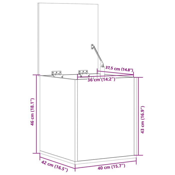 Cutie de depozitare, gri beton, 40x42x46 cm, lemn prelucrat - WALTI WALTI