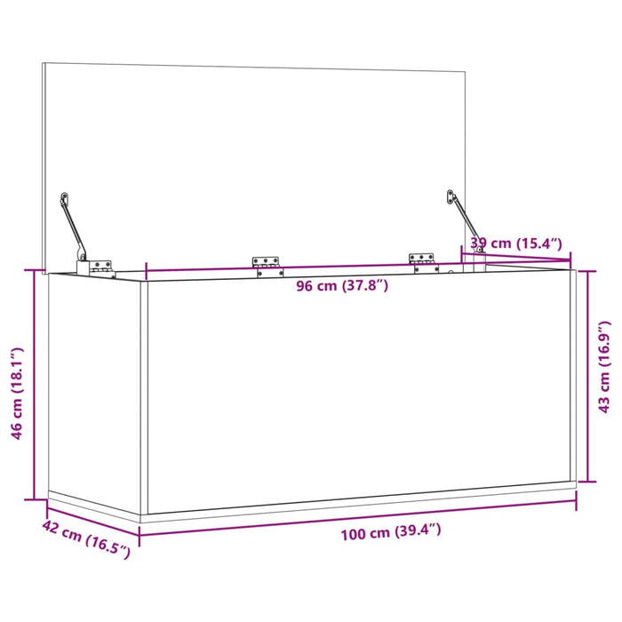 Cutie de depozitare stejar sonoma, 100x42x46 cm, lemn prelucrat - WALTI WALTI