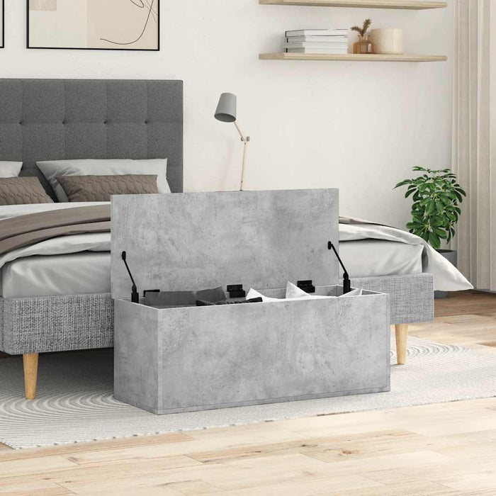 Cutie de depozitare, gri beton, 90x35x35 cm, lemn prelucrat - WALTI WALTI