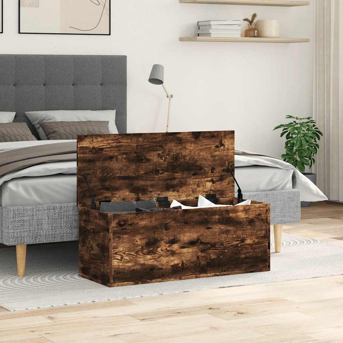 Cutie de depozitare, stejar fumuriu, 90x35x35 cm lemn prelucrat - WALTI WALTI