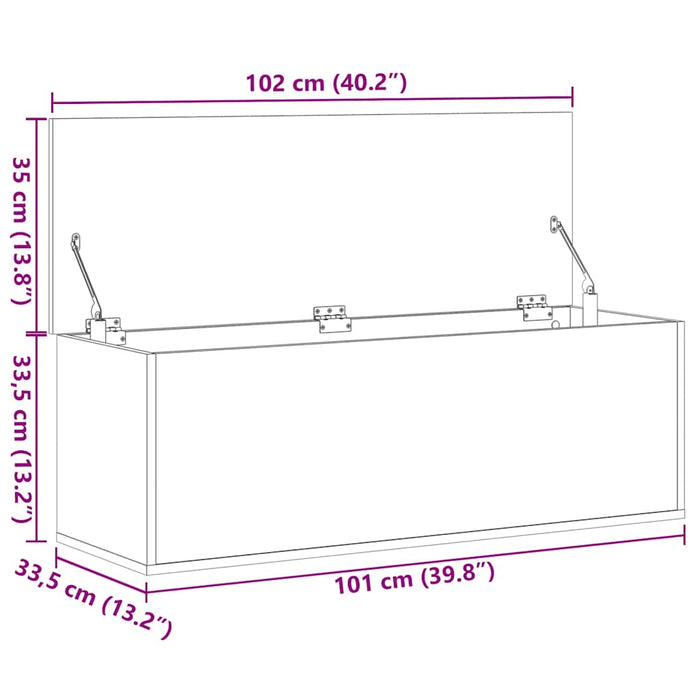Cutie de depozitare, stejar sonoma, 102x35x35cm, lemn prelucrat - WALTI WALTI