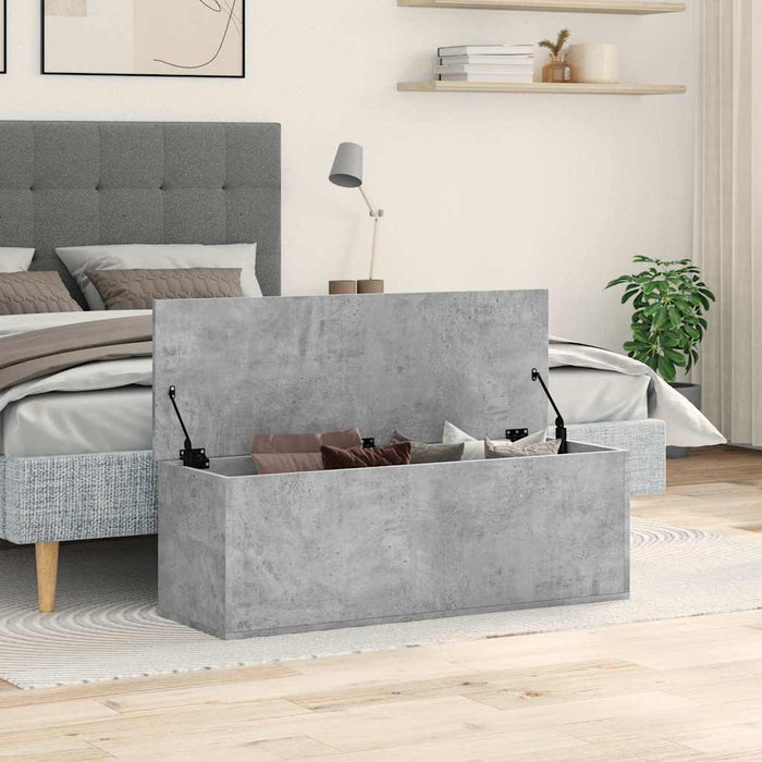 Cutie de depozitare, gri beton, 102x35x35 cm, lemn prelucrat - WALTI WALTI